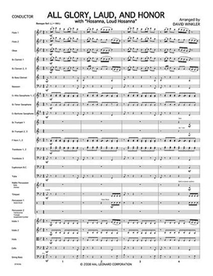 Picture of All Glory, Laud, And Honor (with Hosanna, Loud Hosanna) - Full Score